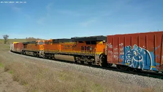 BNSF mixed freight train at Cable, CA