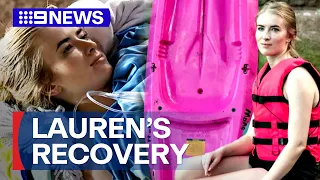 Sydney shark attack victim speaks from hospital bed | 9 News Australia