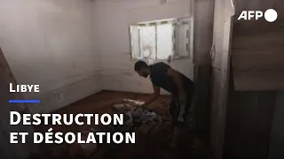 Inondations en Libye: un habitant d'Al Bayda montre sa maison détruite | AFP