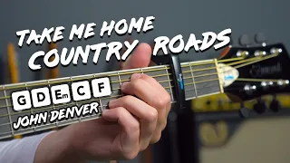 Take Me Home Country Roads - Acoustic Guitar Lesson - John Denver