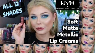 NYX Soft Matte Metallic Lip Creams | Lipswatching All Shades + Review