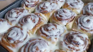 The famous and most delicious recipe for American Cinnabons🌟These buns will melt in your mouth