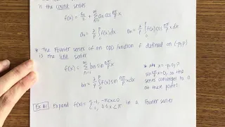 11.3: Fourier Cosine and Sine Series, day 1