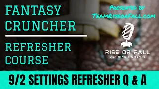 9/2 HOW TO USE FANTASY CRUNCHER NFL DFS SETTINGS | DRAFTKINGS NFL FANDUEL