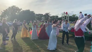 Ryde Royalty & Ventnor royalty warming up for St Helens Carnival