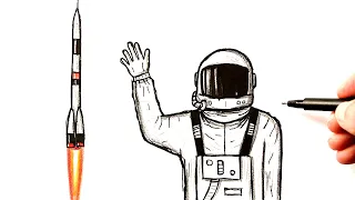 How to draw a picture for Cosmonautics Day