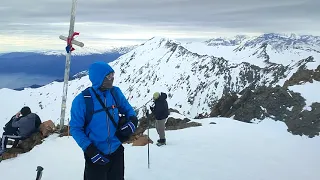 Punta de Damas 2023 invernal en condiciones muy dificiles - Viento a 80km/h