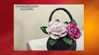 🌹PESO DE PORTA DE FUXICO!!! Com rosa de fuxico!!!