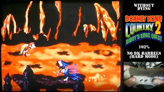Donkey Kong  Country 2 (SNES) - 102% Hard Mode (No DK Barrels) Without Dying by dark_fpc (Brazil)