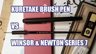 comic book inking Kuretake brush pen vs Winsor & Newton series 7