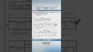 Uji F dan Uji T dengan SPSS #spss #spsshorts #ujistatistik