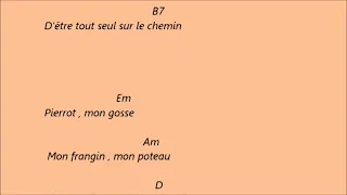 Renaud - Chanson pour Pierrot . Karaoké d accords pour accompagner la chanson a la guitare