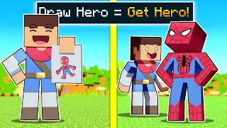 Minecraft But You Can DRAW Superheroes!