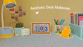 desk makeover🌷| minimalist, aesthetic study desk setup🧸| Bangladesh🇧🇩