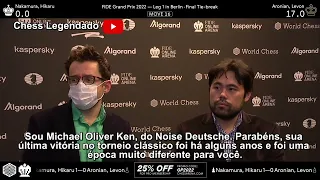 Hikaru Nakamura e Levon Aronian depois do desempate final do FIDE Grand Prix 2022 - Legendado