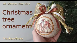 Christmas tree ornament - Decoupage tutorial - DIY Home Decor