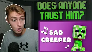 FRIENDLY?! "Sad Creeper" [Scary Version] Minecraft Music Video | REACTION