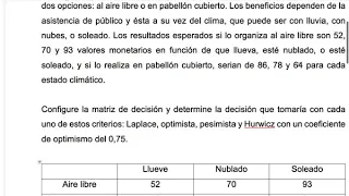 Criterios de decisión (laplace, optimista, pesimista, hurwicz, savage, certeza)