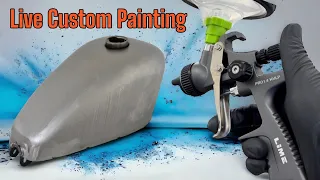 Live Event: Custom Paint on a Harley Davidson Sportster Gas Tank