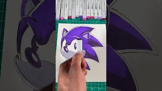 Drawing Sonic, But I Can Only Use The Color Purple 🤯 #shorts #sonic #art