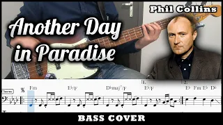 Phil Collins - ANOTHER DAY IN PARADISE Bass Cover with tabs | Jak zagrać na basie #26