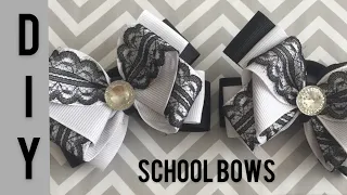 МК школьные банты из репсовой ленты 2,5 см / Канзаши / DIY kanzashi bows