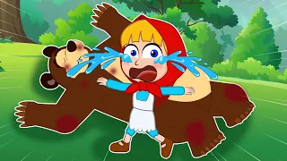 Little Red Riding Hood Sad Story: Don't catch the bear..!!! Bear's Life Story ||Bear Funny Animation