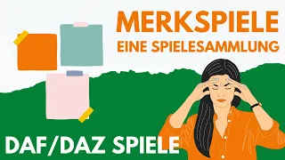 Merkspiele | DaF/DaZ | Spielesammlung für Wortschatzspiele