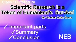 Scientific Research is a Token of Humankind's Survival in Nepali | By Vladimir keilis-Brook |Summary