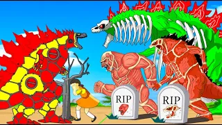 If Evolution Of Godzilla Iron Earth Vs  Godzilla Attack On Titan Playing Squid Game | 어몽어스 오징어 게임