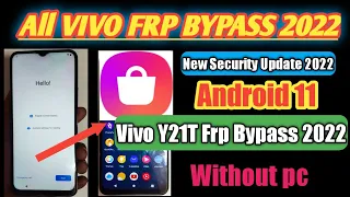 VIVO Y21T (V2135) FRP Bypass New Security Update || All VIVO Android 11 FRP Bypass Without Pc 2022