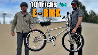 We tried 10 BASIC TRICKS on this E-BMX bike