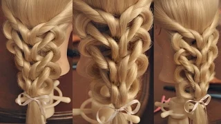 Коса Цепочка на резинках | Лена Роговая | Hairstyles by REM | Copyright © #braids