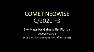 NEOWISE SKY MAPS FOR GAINESVILLE FL