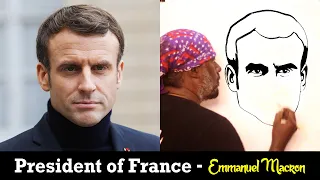 How to Draw Emmanuel Macron President of France #Shorts - Udhaya Speed Painting