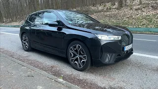 BMW IX evening drive in mountain roads Test drive POV ASMR (Binaural audio)