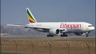 Ethiopian Cargo Boeing 777-FS2 (ET-AVT) takeoff from Santiago de Chile Airport (SCL/SCEL)