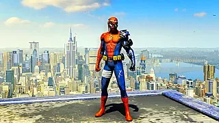 SPIDER-MAN PS4 Cyborg Spider-Man Suit Free Roam Gameplay (SPIDERMAN PS4 Silver Lining DLC)