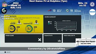 2024 Week 16: 14-0 #GoBills at 7-7 #Dolphins (@gratwickgaming, @codes_socks)