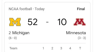 Michigan destroys Minnesota on the road 52-10