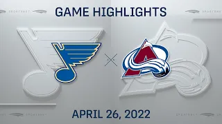 NHL Highlights | Blues vs. Avalanche - Apr 26, 2022