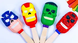 Ice cream mod skull Superheroes Spider man, Hulk, Captain America with clay 🧟 Polymer Clay Tutorial