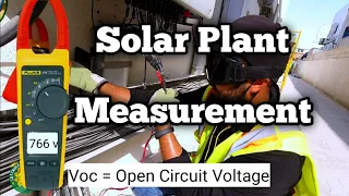 Solar Plant Measurements | Voc | Isc | Vmp | Imp | +ve to earth -ve to earth