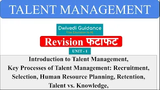 1 | Talent Management | Key Process to Talent Management, HRP Talent vs. Knowledge, aktu,  mba,