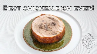 Best chicken dish ever! How to debone a chicken and make a roulade or ballotine