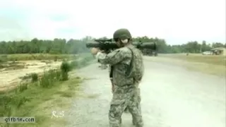 shockwave created by a rocket launcher being fired