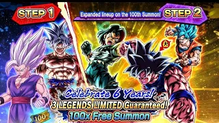 How to Get 100x Summon 3 Free Legends Limited characters Legends 6th YEAR Anniversary summons