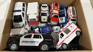 All Rescue Vehicles Review, Police Cars, Ambulances, Fire Truck Minicars on Emergency Slope Run