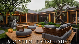 Modern-Style Farmhouse design with Beautiful Central Courtyard which Integrated to Social Areas