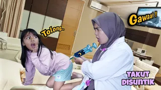 KABUR TAKUT DI SUNTIK 😱 REVINA DEMAM TINGGI 🤒 Dokter Dokteran Ambulance